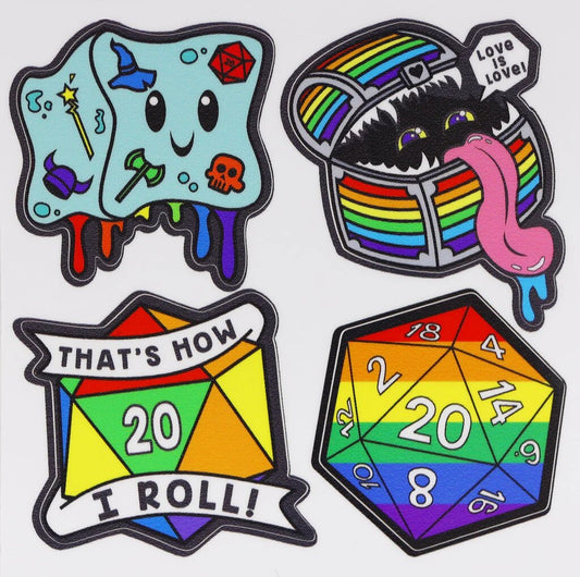 Dice for All - Pride Sticker Sheet - Game On