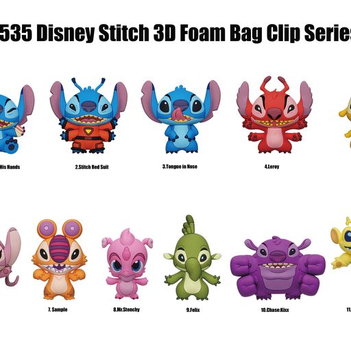 Disney Stitch - 3D Foam Bag Clip - Series 5 - Game On