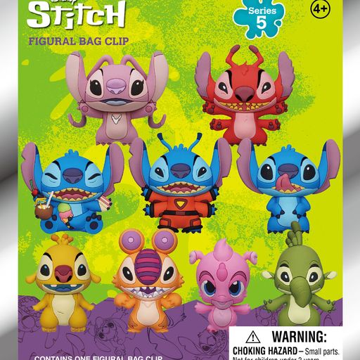 Disney Stitch - 3D Foam Bag Clip - Series 5 - Game On
