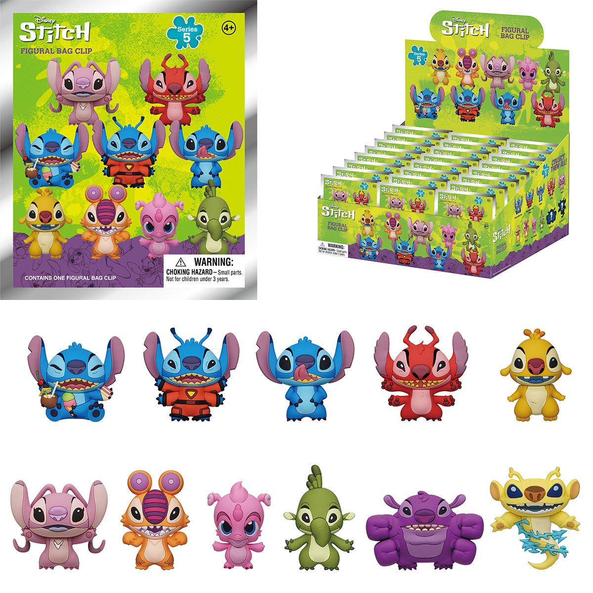 Disney Stitch - 3D Foam Bag Clip - Series 5 - Game On