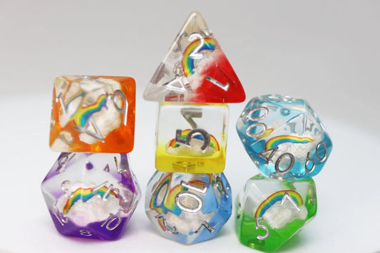 Double Rainbow RPG Dice Set - Game On