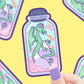 Dragon Castle Mountain Jar Whimsical Art Vinyl Sticker - Game On