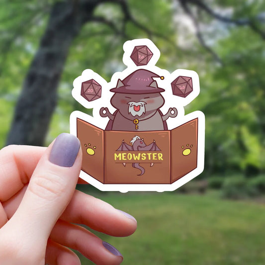 Dungeon Meowster Cat DM Sticker - 3" - Game On