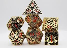 Egyptian Labyrinth RPG Metal Dice Set - Game On