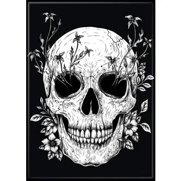 Episodic Drawing Floral Skull Magnet - Game On