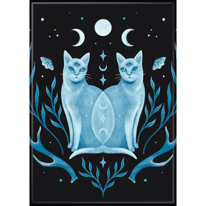 Episodic Drawing Symmetrical Two Cat Magnet - Game On