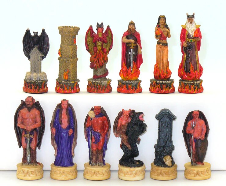 Fire & Light Resin Chessmen - Classic - Game On