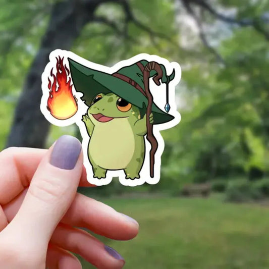 Fireball Frog Wizard RPG Sticker - Game On