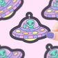 Flipping Off Alien, Space, UFO, Middle Finger, Vinyl Sticker - Game On