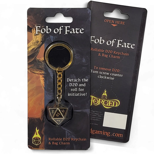 Fob of Fate D20 Keychain Guardian Spectrum Black - Game On