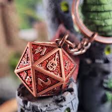 Fob of Fate D20 Keychain Iron Red - Game On