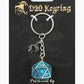 Fob of Fate D20 Keychain Gunmetal Ice Blue - Game On
