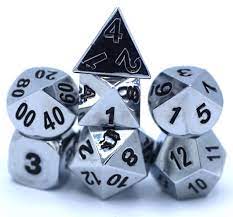 Forge Dice - Shiny Silver Black - Game On