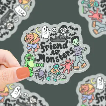 Friend to Monsters Halloween Vinyl Sticker - Game On