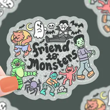 Friend to Monsters Halloween Vinyl Sticker - Game On