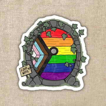 Gay Pride Fairy Door Sticker - Game On