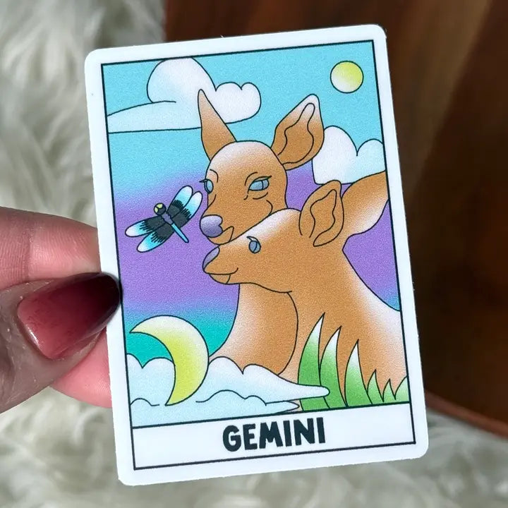 Gemini Zodiac Tarot Card Sticker - Game On