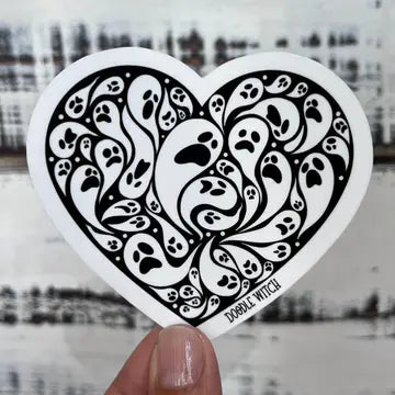 Ghost Heart Sticker, Ghost Sticker, Heart Sticker - Game On
