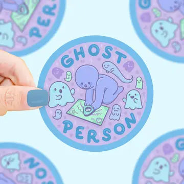 Ghost Person, Spooky, Paranormal, Little Guys, Vinyl Sticker - Game On