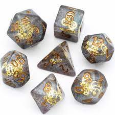 Glitter Gearwheel RPG Dice Set - Game On