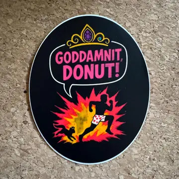 Goddamnit Donut Vinyl Sticker - Game On
