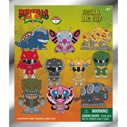 Godzilla vs Power Rangers 3D Foam Bag Clip, Series - Game On
