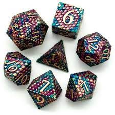 Dragon Scale: Golden - Metal RPG Dice Set - Game On