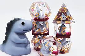 Gray T-Rex RPG Dice Set - Game On