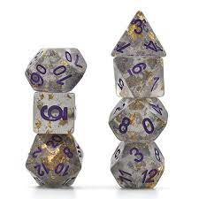 Gray with Gold Foil RPG Dice Se - Game On