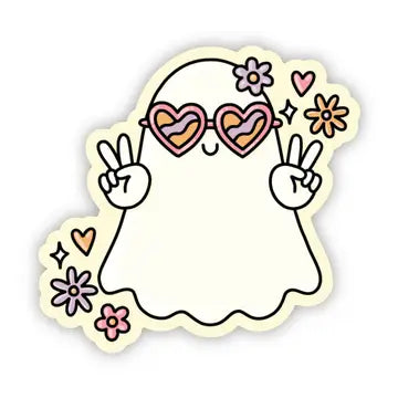 Groovy Ghost Halloween Sticker - Game On