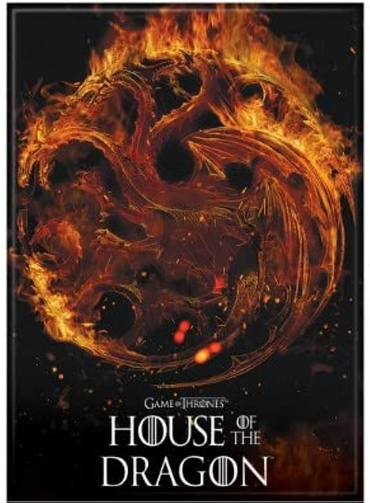 HOTD Flaming Targaryen Sigil Magnet - Game On