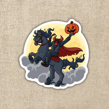Headless Horseman Pumpkin Head Sticker - Game On