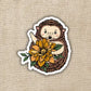 Hedgehog with Fall Flower Sticker - Game On