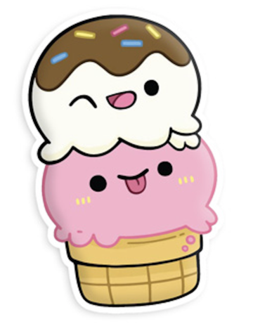 Ice Cream 2 Scoop Sticker - Game On