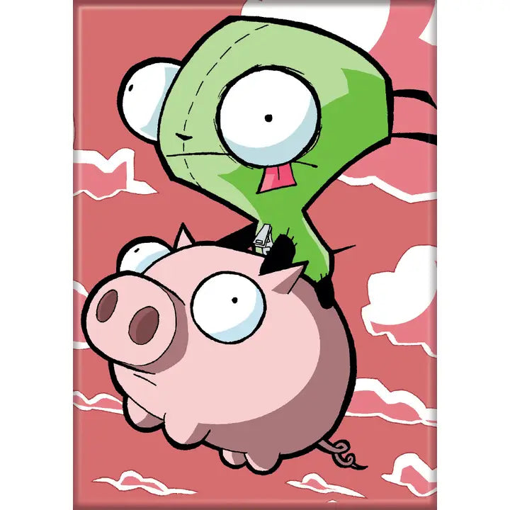Invader Zim Gir And Pig Magnet - Game On