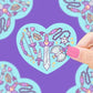 Kawaii Weapons Heart Valentines Vinyl Sticker - Game On