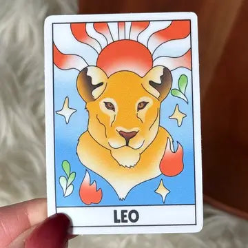 Leo Zodiac Tarot Card Sticker - Game On