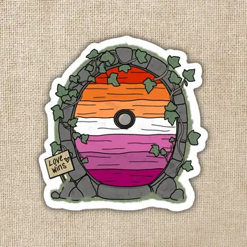 Lesbian Pride Fairy Door Sticker - Game On