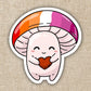 Lesbian Pride Flag Mushroom Sticker - Game On