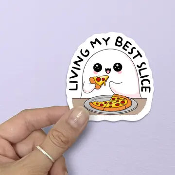 Living my best Slice Ghost Pizza Sticker - Game On