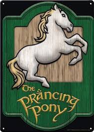 Lord of the Rings Prancing Pony Metal Sign - Game On