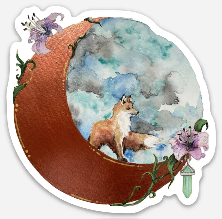 Lunar Fox and Crystal Sticker - Game On