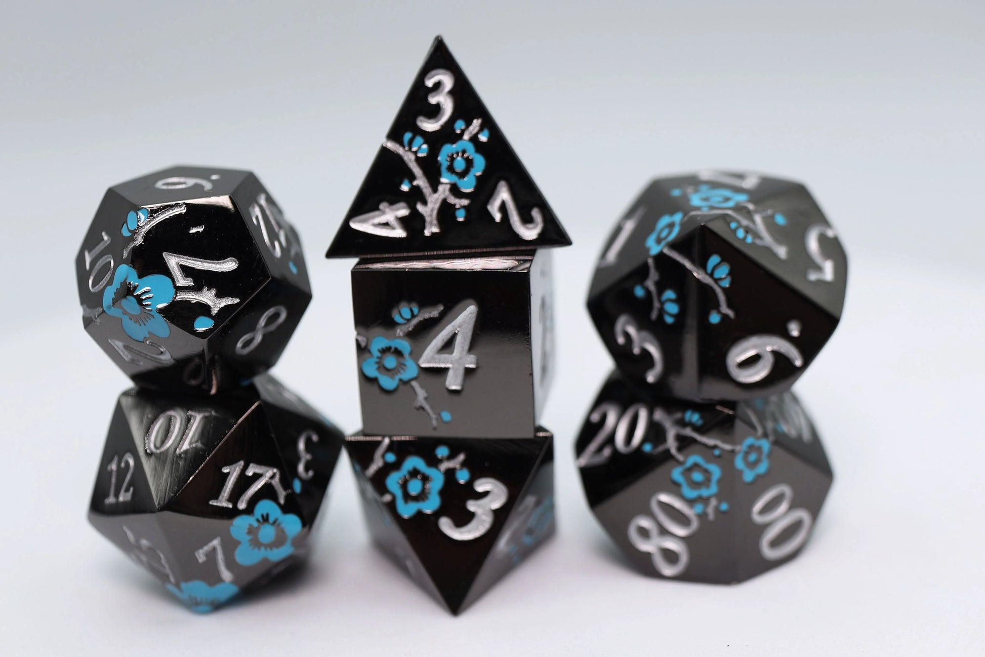 Metallic Bouquet: Dark Blue Pimpernel - Metal RPG Dice Set - Game On
