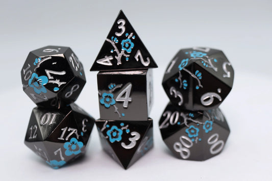 Metallic Bouquet: Dark Blue Pimpernel - Metal RPG Dice Set - Game On