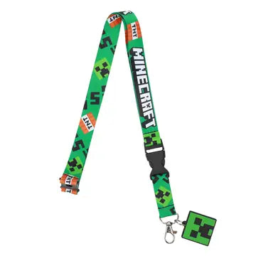 Minecraft Lanyard With Rubber Creeper Face Charm - Game On
