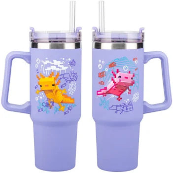 Minecraft Purple Insulated Cup and Straw - Game On