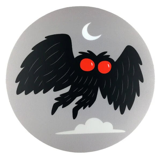Mothman Moon Circle Sticker - Game On