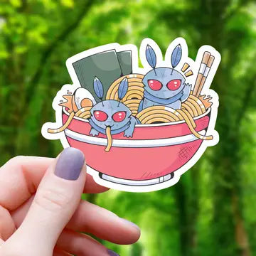 Mothmen Taking A Ramen - Bath Sticker - Game On