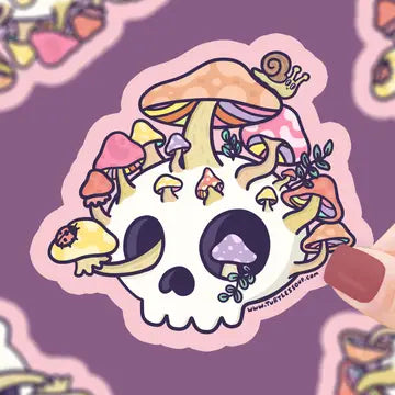 Mushroom Skull Garden Vinyl Sticker - Game On