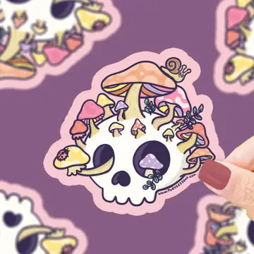 Mushroom Skull Garden Vinyl Sticker - Game On